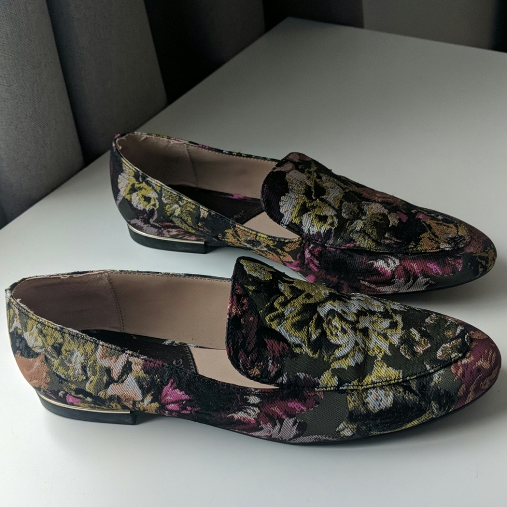 Floral Brocade Loafers from Mango